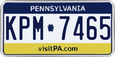 PA license plate KPM7465