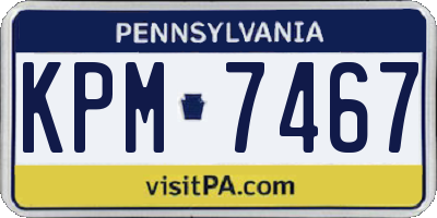 PA license plate KPM7467