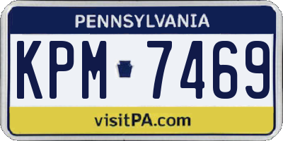 PA license plate KPM7469