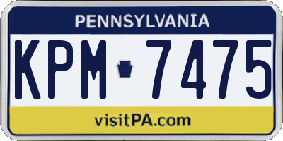 PA license plate KPM7475