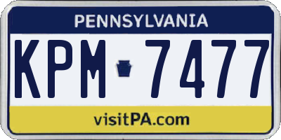 PA license plate KPM7477