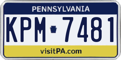PA license plate KPM7481