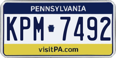 PA license plate KPM7492