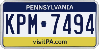 PA license plate KPM7494