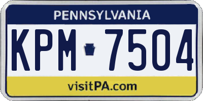 PA license plate KPM7504
