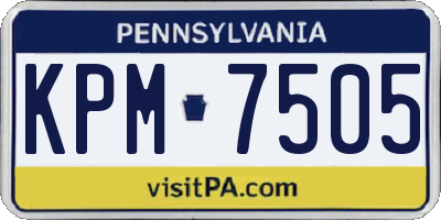PA license plate KPM7505