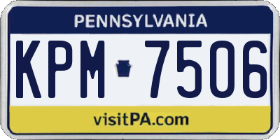 PA license plate KPM7506