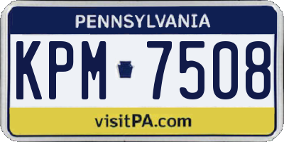 PA license plate KPM7508