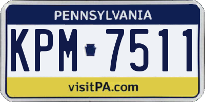 PA license plate KPM7511