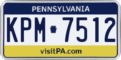 PA license plate KPM7512