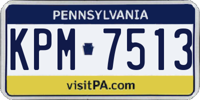 PA license plate KPM7513
