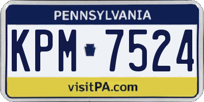 PA license plate KPM7524