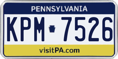 PA license plate KPM7526