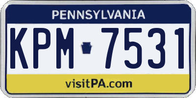 PA license plate KPM7531