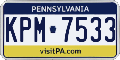 PA license plate KPM7533