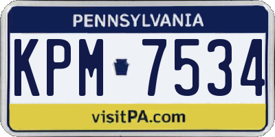 PA license plate KPM7534