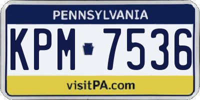 PA license plate KPM7536
