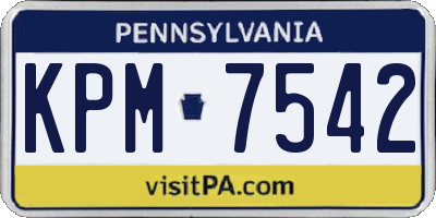 PA license plate KPM7542