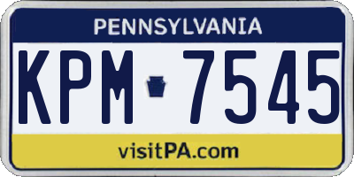 PA license plate KPM7545