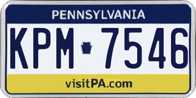 PA license plate KPM7546