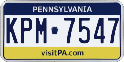 PA license plate KPM7547