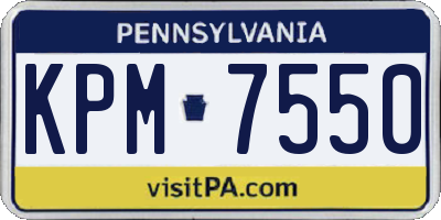 PA license plate KPM7550