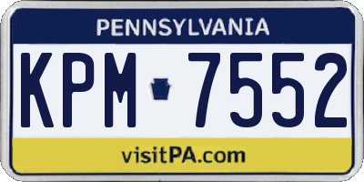 PA license plate KPM7552
