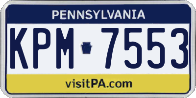 PA license plate KPM7553