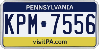 PA license plate KPM7556