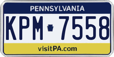PA license plate KPM7558