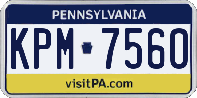 PA license plate KPM7560