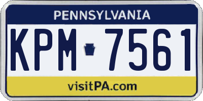 PA license plate KPM7561