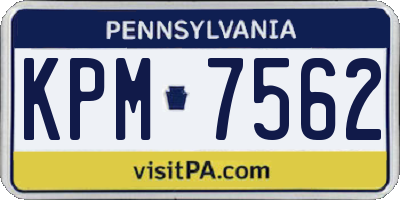 PA license plate KPM7562