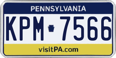PA license plate KPM7566
