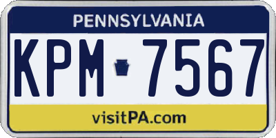 PA license plate KPM7567