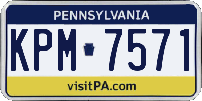 PA license plate KPM7571
