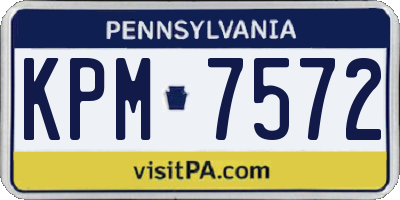 PA license plate KPM7572