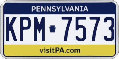 PA license plate KPM7573
