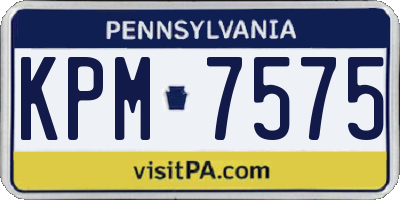 PA license plate KPM7575