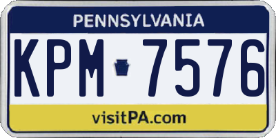 PA license plate KPM7576