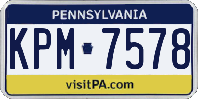 PA license plate KPM7578