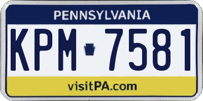 PA license plate KPM7581