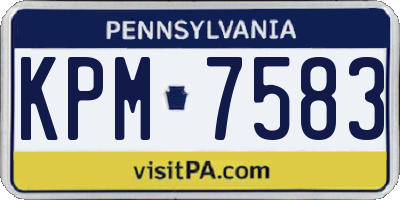 PA license plate KPM7583