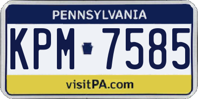 PA license plate KPM7585