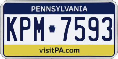 PA license plate KPM7593