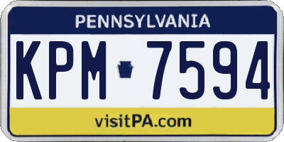 PA license plate KPM7594