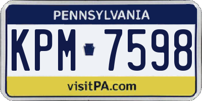 PA license plate KPM7598