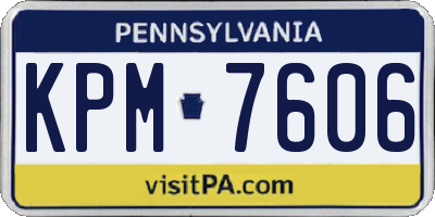 PA license plate KPM7606
