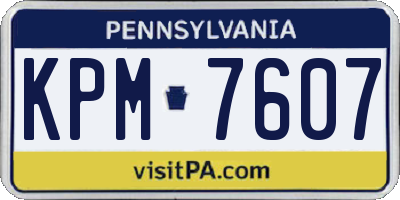 PA license plate KPM7607