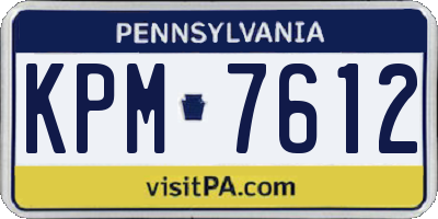 PA license plate KPM7612